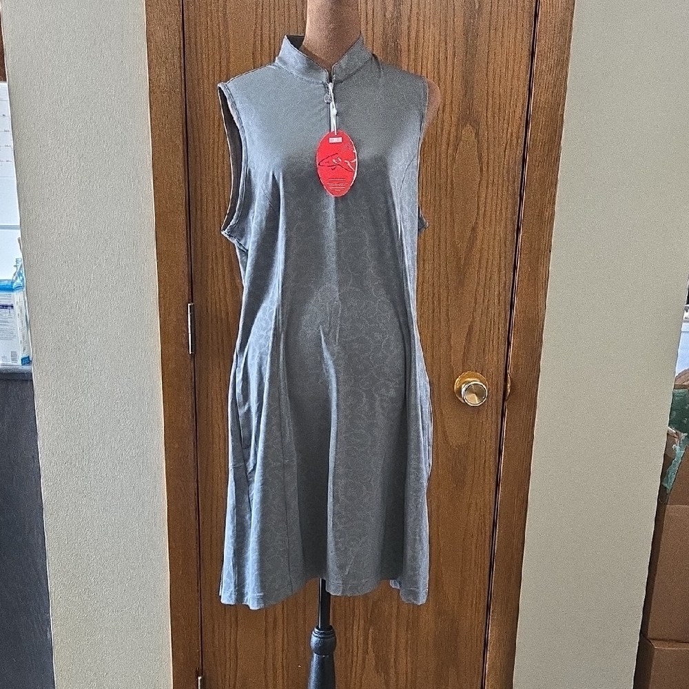 Greg Norman Collection Sleeveless Charcoal Dress
